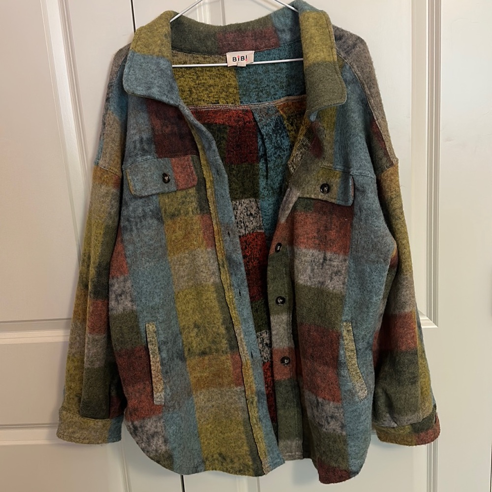 Dressed in LALA oversized fuzzy flannel shacket